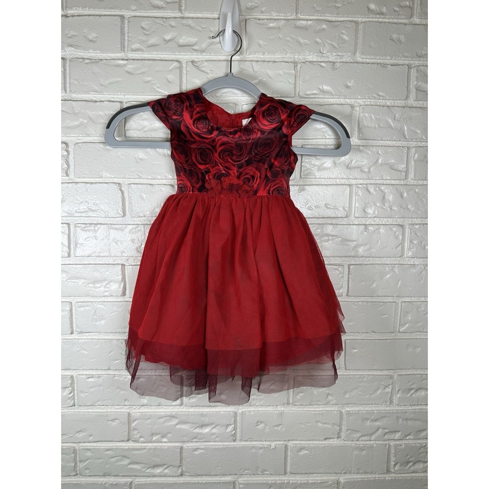 Lavender by Us‎ Angels Girls 2T Red Rose Tulle Party Dress Holiday Formal NWT